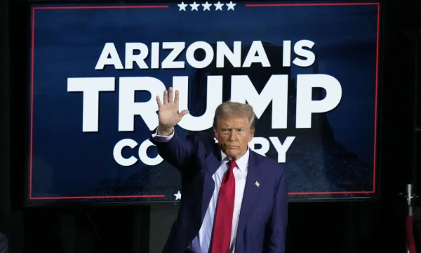 Donaldas Trumpas, buvęs JAV prezidentas ir Respublikonų partijos kandidatas į prezidentus. Ross D. Franklin (AP/„Scanpix“) nuotr.