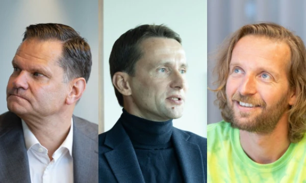 Iš kairės: Patrikas Hofbaueris, „Telia Company“ vadovas, Mantas Katinas, „Wargaming Vilniaus“ vadovas, Thomas Plantenga, „Vinted“ vadovas. VŽ koliažas.