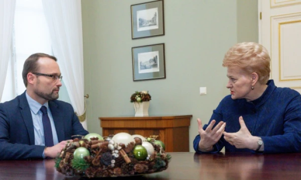 Prezidentė Dalia Grybauskaitė paskyrė Mindaugą Kvietkauską naujuoju kultūros ministru. Juditos Grigelytės (VŽ) nuotr.