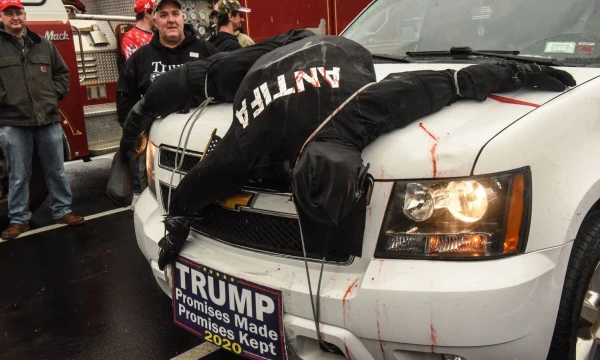 „Antifa“ JAV turi ir priešininkų, ir rėmėjų. Stephanie Keith („Getty Images“ / AFP) nuotr.
