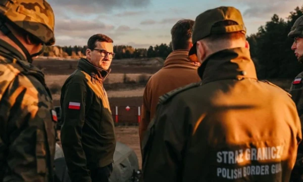 M. Morawieckis pasienyje su Baltarusija. Lenkijos gynybos ministerijos (AFP/„Scanpix“) nuotr.