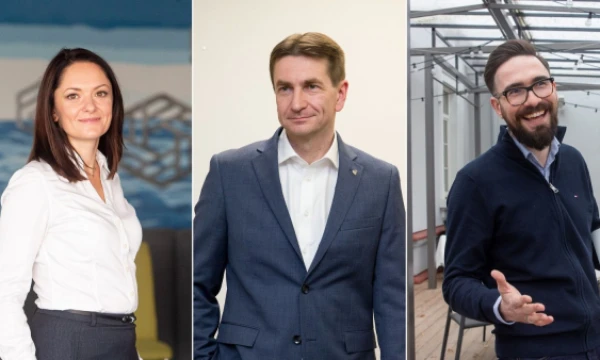 Diana Špakauskaitė, UAB „Ruptela“ personalo vadovė (iš kairės), Darius Maikštėnas, UAB „Ignitis grupė“ generalinis direktorius ir Domas Janickas, „Satalia Lithuania“ vadovas.
VŽ montažas