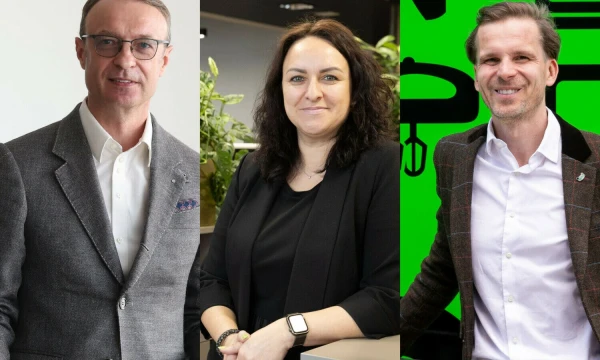 Nerijus Datkūnas (kairėje), bendrovių valdysenos ir įmonių finansų konsultantas, Ingrida Grikpėdienė, „VMG Wood Invest“ direktorė, Marius Butauskas, prekybos centro internete „Varle.lt“ įkūrėjas. VŽ koliažas