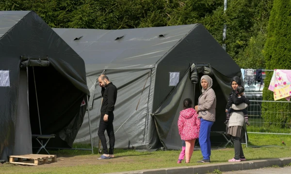 Migrantai stovykloje Medininkuose. „Reuters“/Intso Kalninio/„Scanpix“ nuotr.