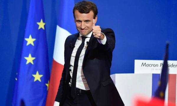 Prancūzijos prezidento rinkimų favoritas Emmanuelis Macronas. Pierre Villard („Sipa“ / „Scanpix“) nuotr.