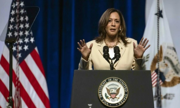 Kamala Harris, JAV viceprezidentė, Indianos valstijoje. 2024 m. liepos 24 d. Briano Cahno („ZUMA Press Wire“ / „Scanpix“) nuotr.