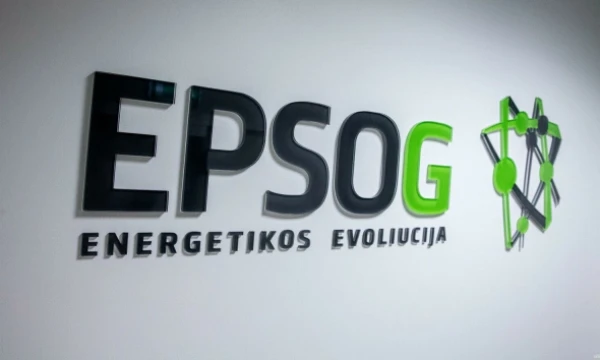 Įmonių grupės UAB „EPSO-G“ iškaba. Juditos Grigelytės (VŽ) nuotr.