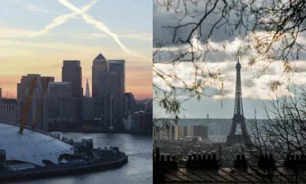 Londonas ir Paryžius. VŽ montažas, Reuters“ /„Scanpix“ nuotr.