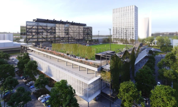 Buvusių Rygos spaudos rūmų teritorijos konversijos projektas. Bendrovės vizualizacija.