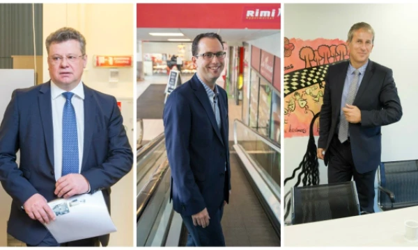 Iš kairės: Algimantas Markauskas, „Thermo Fisher Scientific Baltics“ generalinis direktorius, Peras Dahlas, „RIMI Lietuva“ generalinis direktorius, Egidijus Valentinavičius, SBA koncerno viceprezidentas. „Verslo žinių“ montažas