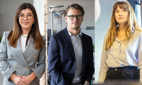 H. Bivainienė (kairėje), „Amston“ vadovė, M. Ivanauskas, UAB „Telia Global Services Lithuania“ direktorius, Ž. Brazė, „Omnisend“ darbdavio prekių ženklo vadovė. VŽ koliažas.