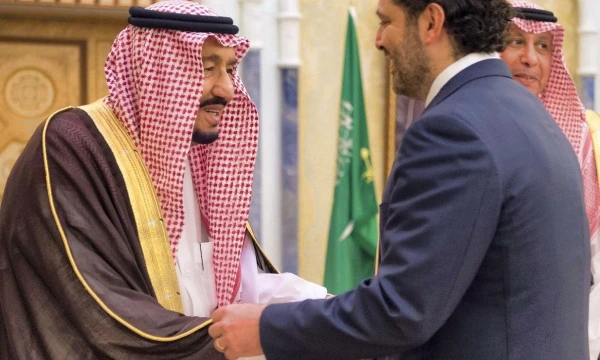 Saudo Arabijos karaliaus Salmano ir atsistatydinusio Libano premjero Hariri susitikimas Rijade. „Reuters“ / „Scanpix“ nuotr.