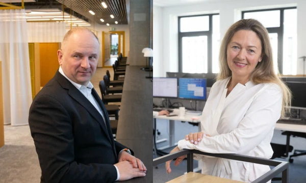 Ramūnas Bagdonas, UAB „Telia“ personalo vadovas, Renata Augustaitienė, „Ignitis grupės“ žmonių ir kultūros vadovė. VŽ koliažas