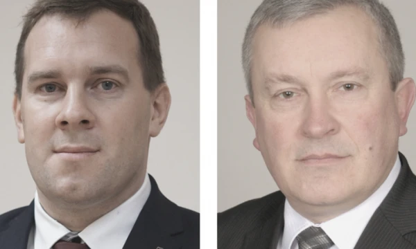 Iš kairės: Paulius Astrauskas ir Egidijus Giedraitis, ŽŪM viceministrai. Ministerijos nuotr.