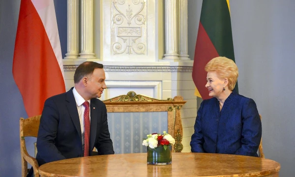 Prezidentė Dalia Grybauskaitė susitiko su Lenkijos prezidentu Andrzejumi Duda. Roberto Dačkaus (Prezidento kanceliarija) nuotr. 