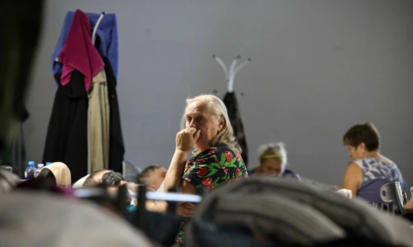 Iš Kursko zonos evakuoti žmonės laikino apgyvendinimo centre. Tatyanos Makyevos (AFP / „Scanpix“) nuotr.