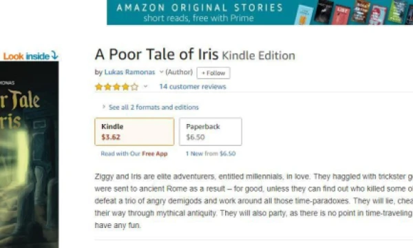 Per „Amazon“ bet kas gali išleisti bet kokią knygą. Ir sulaukti keturiolikos atsiliepimų. Ekrano kadras. 