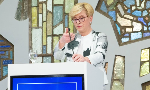 Ingridos Šimonytės spaudos konferencija pasibaigus prezidento rinkimams M. Mažvydo bibliotekoje Vilniuje. Juditos Grigelytės (VŽ) nuotr.