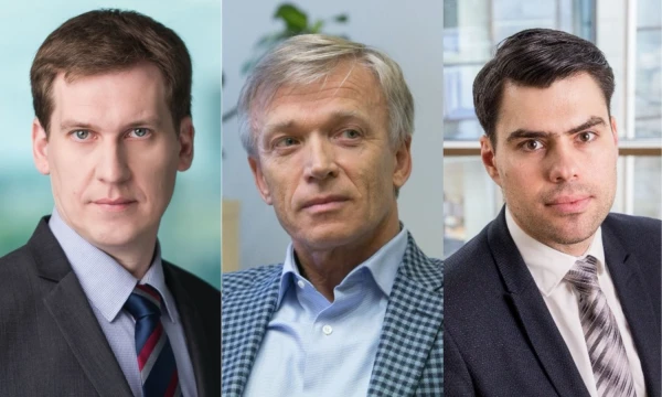 Iš kairės: R. Reginis, „Ober-Haus“ rinkos tyrimų vadovas Baltijos šalims, A. Avulis, „Hanner“ valdybos pirmininkas, A. Antanavičius, „Real Data“ vadovas. VŽ koliažas (VŽ ir „15min“) nuotr.