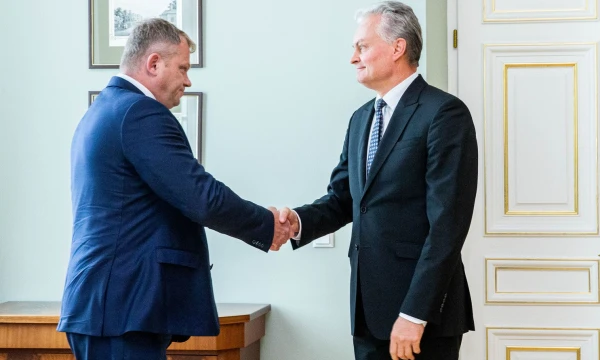 Kandidatas į Žemės ūkio ministrus Andrius Palionis susitinka su Prezidentu Gitanu Nausėda. Juditos Grigelytės (VŽ) nuotr.