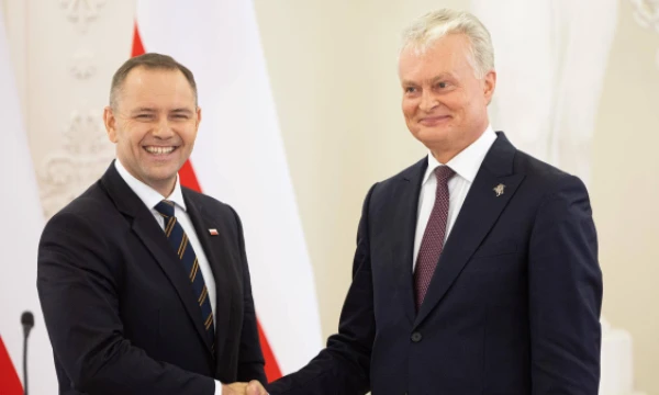 Lietuvos Respublikos Prezidentas Gitanas Nausėda pirmadienį susitiko su į Lietuvą atvykusiu Lenkijos Prezidentu Karoliu Nawrockiu. Vladimiro Ivanovo (VŽ) nuotr.