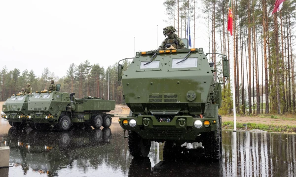 HIMARS sistemos Amari oro bazėje Estijoje. Liis Treimann („Aripaev“ / „Scanpix Baltics“) nuotr.