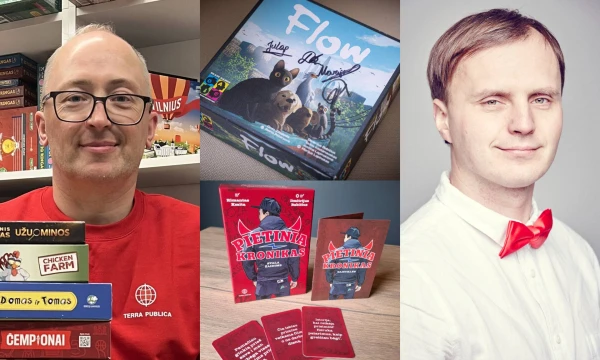 Vytautas Kandrotas, VšĮ „Terra Publica“ įkūrėjas (kairėje), ir Egilis Grasmanis, Latvijos kompanijos „Brain Games“ vadovas. VŽ koliažas.