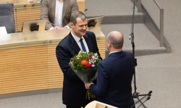 Gintautas Paluckas po Seimo pritarimo skirti jį premjeru. Vladimiro Ivanovo (VŽ) nuotr.