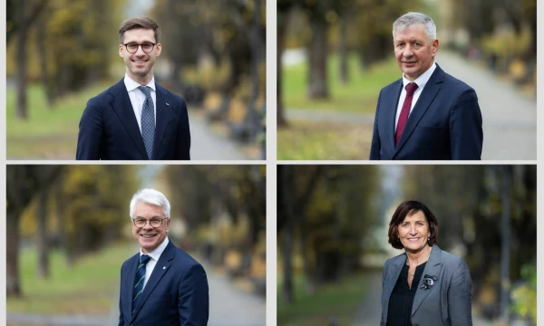 Energetikos ministro komanda: kairėje viršuje – Gabrielis Gorbačevskis, dešinėje – Saulius Petrauskas, 
kairėje apačioje – Alvydas Sakavičius, dešinėje – Laima Nagienė. Ministerijos nuotr.