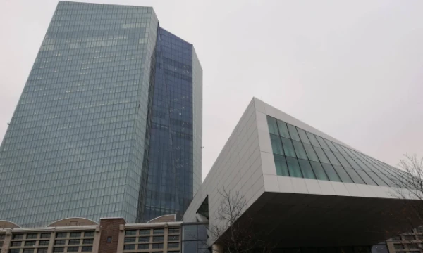 Europos centrinio banko būstinė Frankfurte. Pauliaus Čiulados nuotr.