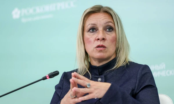 Marija Zacharova, Rusijos užsienio reikalų ministerijos atstovė. Eriko Romanenko („ZUMA Press“ / „Scanpix“) nuotr. 