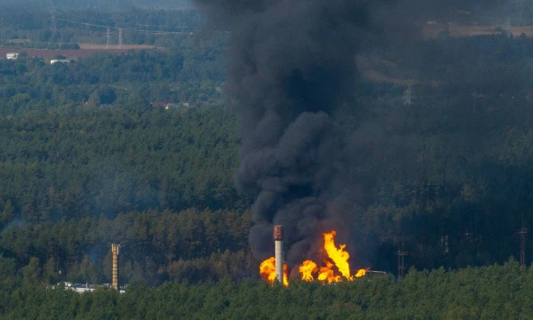 Trakų Vokėje dega geležinkelio vagonai. BNS nuotr.