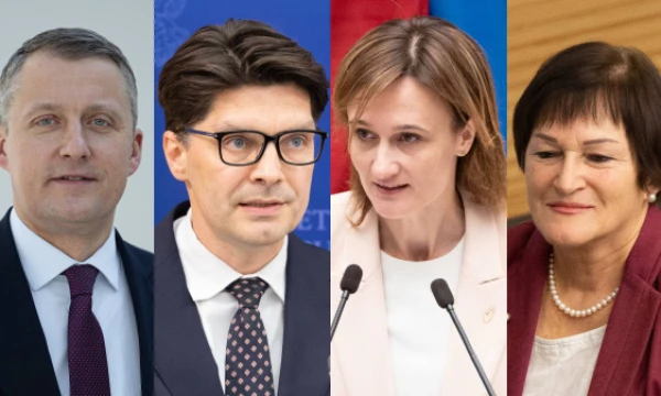 Iš kairės: Žygimantas Vaičiūnas, Vaidas Augustinavičius, Viktorija Čmilytė-Nielsen ir Birutė Vėsaitė. VŽ montažas (Juditos Grigelytės ir Vladimiro Ivanovo nuotr.)