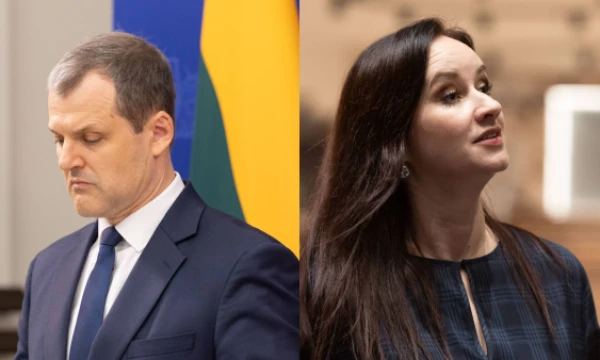 Ekspremjeras Gintautas Paluckas ir premjerė Inga Ruginienė. VŽ koliažas.