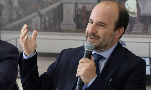 Gianluca Marciano pristatant operą „Lietuviai“. Martyno Aleksos nuotr. 