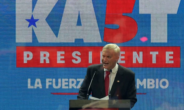 Čilės prezidento rinkimų kandidatas Jose Antonio Kastas iš Respublikonų partijos. Guillermo Salgado (AFP „Scanpix“) nuotr.