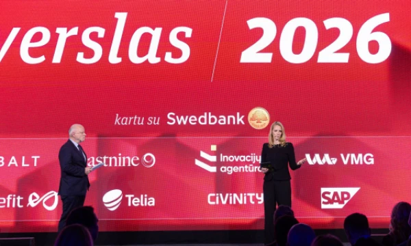 Konferencija „Verslas 2026”, Rolandas Barysas ir Inga Skisaker. Vladimiro Ivanovo (VŽ) nuotr.