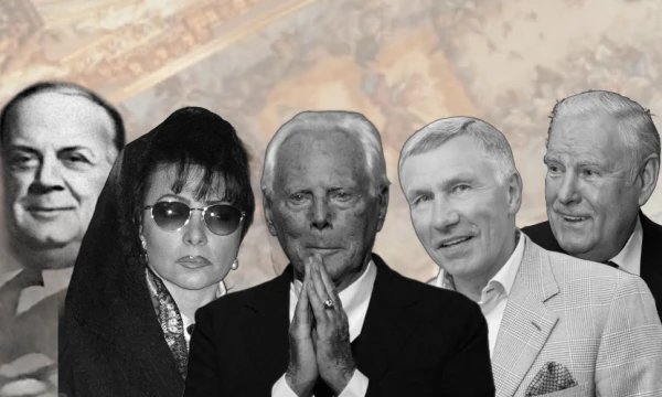 Iš kairės: G. Gucci, P. Reggiani, G. Armani, R. Karpavičius, B. Lubys. VŽ koliažas