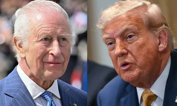 Britų karalius Karolis III priims su valstybiniu vizitu į Jungtinę Karalystę atvykusį JAV prezidentą D. Trumpą. AFP / „Scanpix“ fotokoliažas.