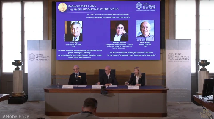 Ekonomikos Nobelis – už paaiškinimą, kaip inovacijos suteikia postūmį ekonomikai